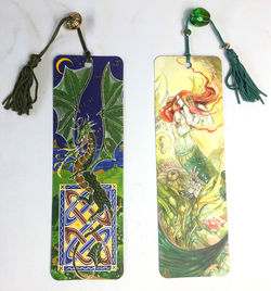 Fantasy style bookmarks w/ bead strings
