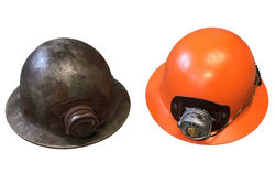 Vintage miners helmets