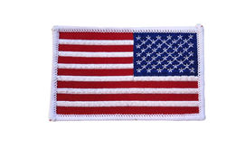 US flag velcro patch with white border: reverse x20, regular x14