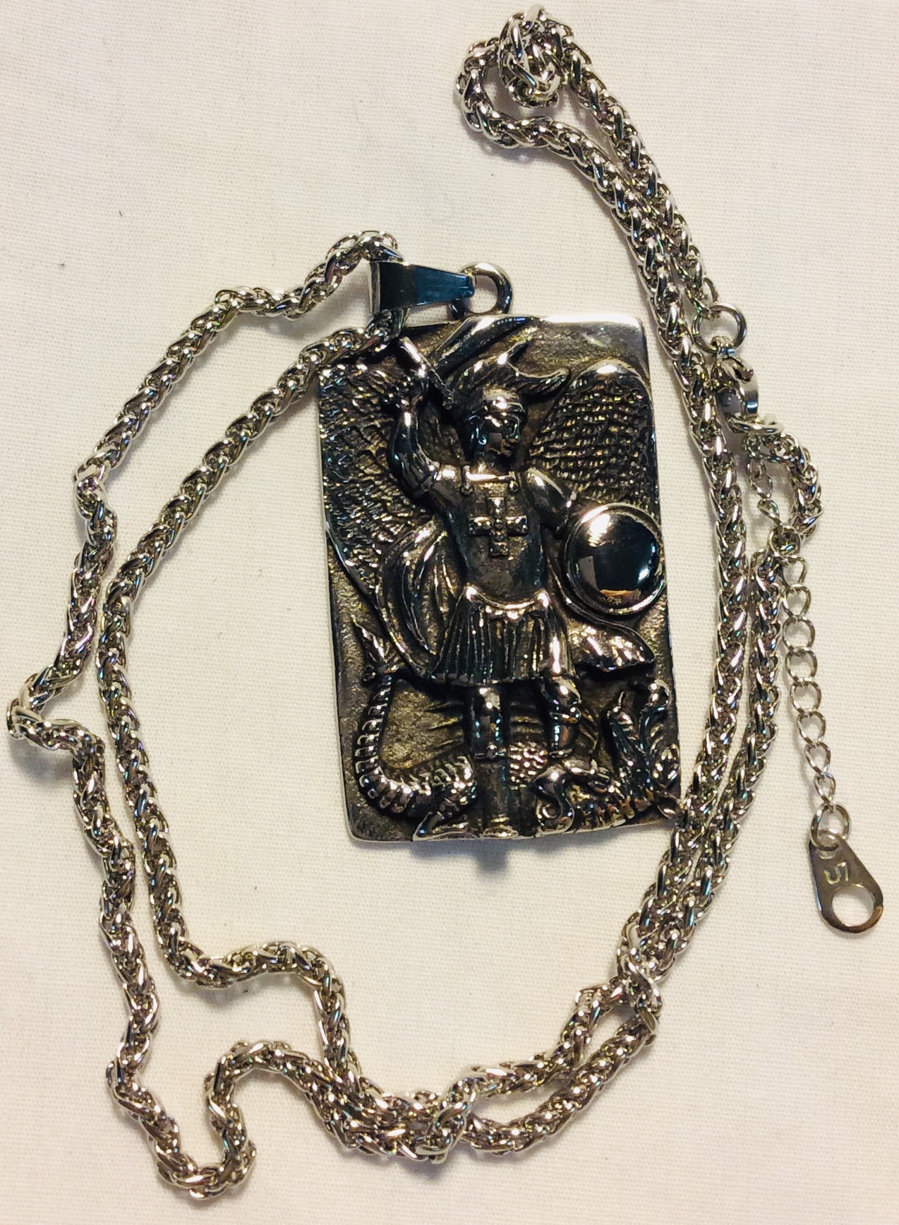 Large square metal pendant