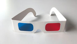 Blue and red 3D glasses