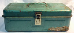 Aged green small tool box