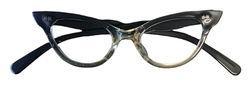 Kids Grey-Clear Plastic Vintage-Style Glasses with No Lenses