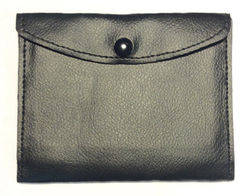 Very thin black leather wallet