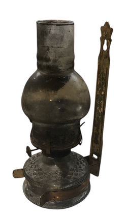 Aged Vintage Kerosene Lamp with Removable Wall Attachment