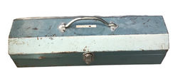 Long teal medium sized toolbox