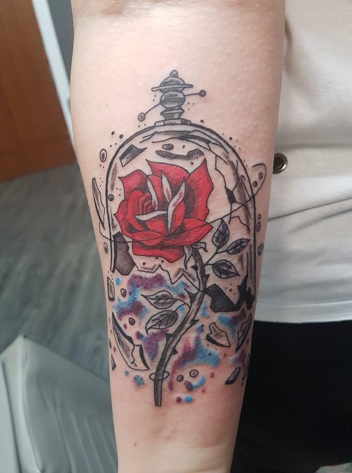 Beauty And The Beast Rose Tattoo Drawing