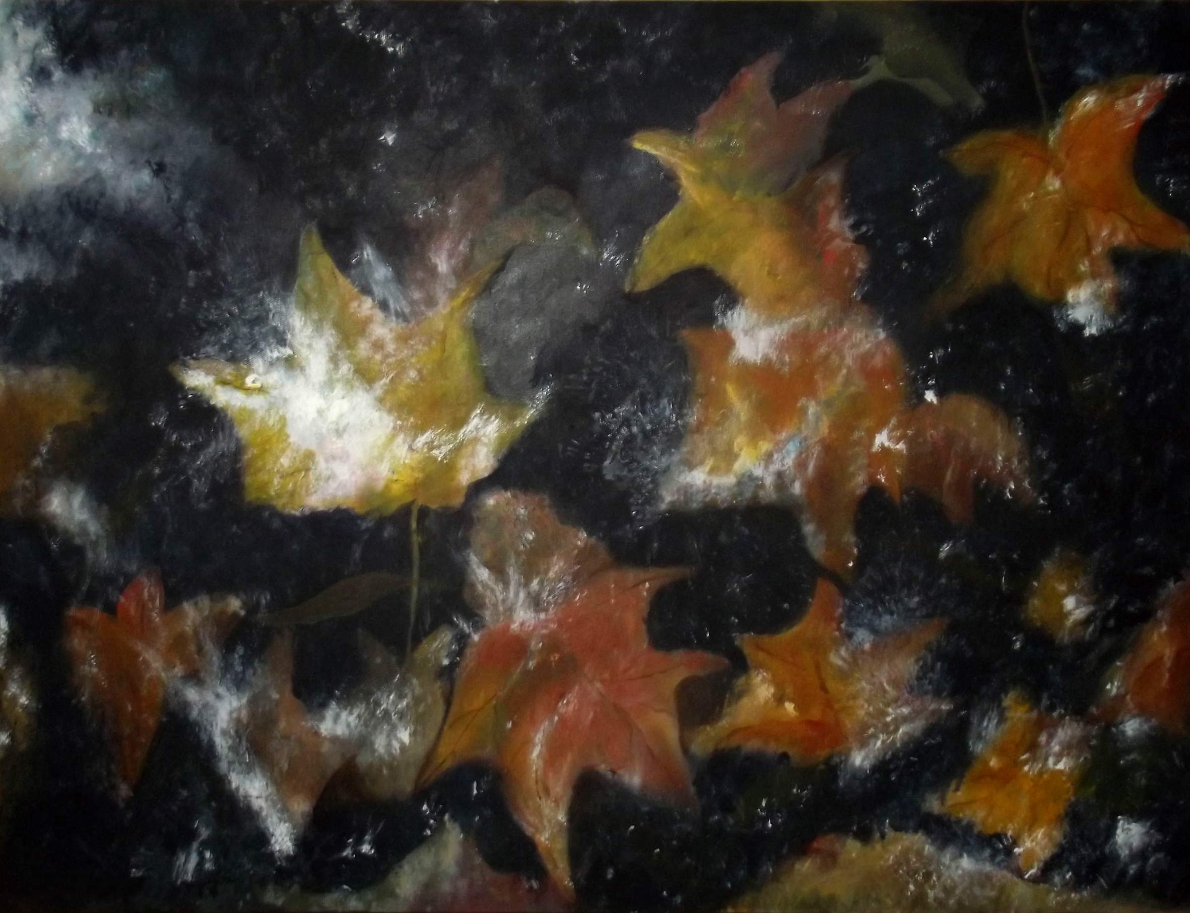 Leaves under Ice