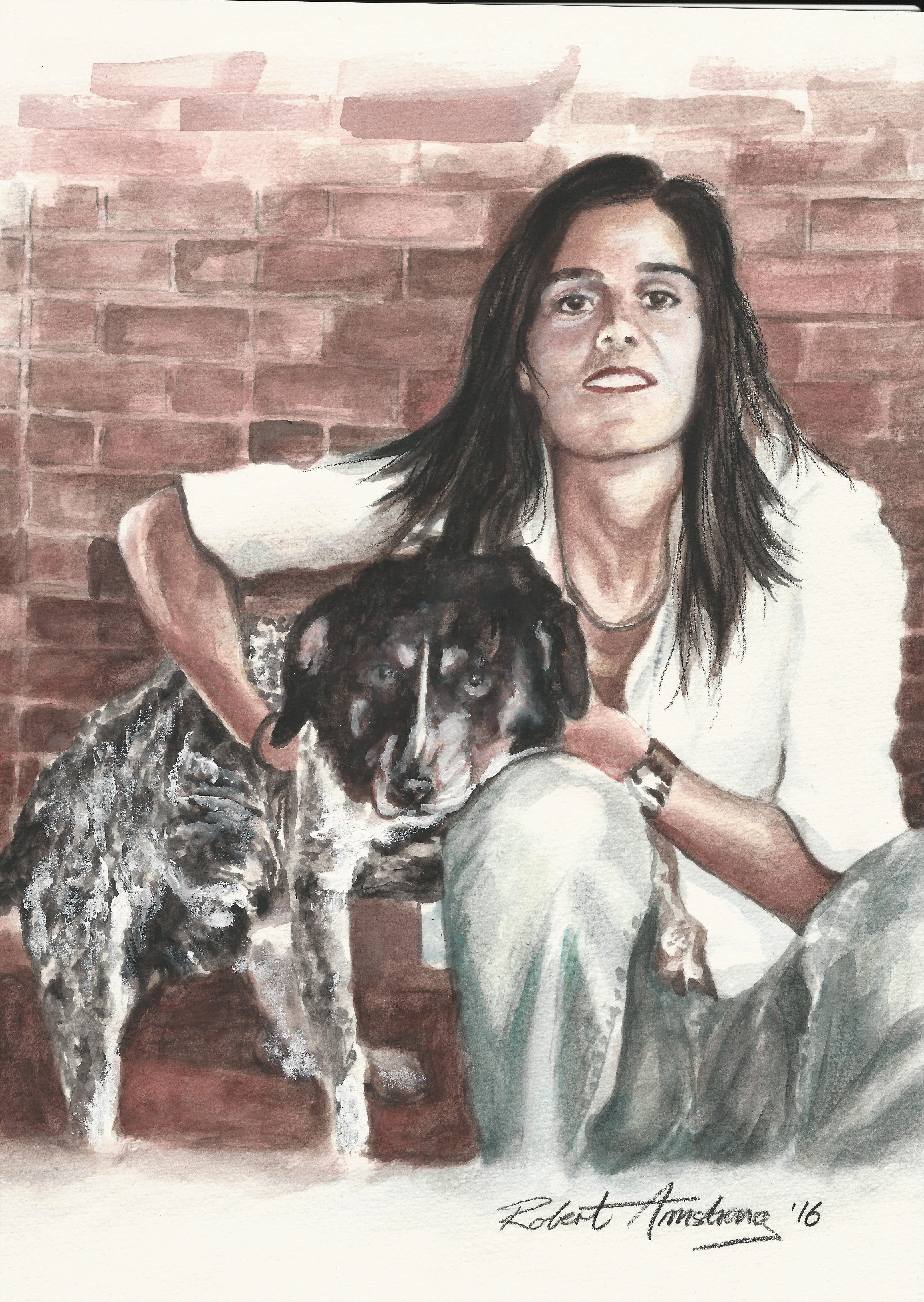 Young woman with dog