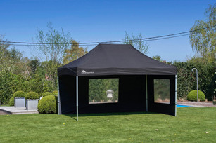 Easy Up tent, zwart 3.00 m x 4.50 m