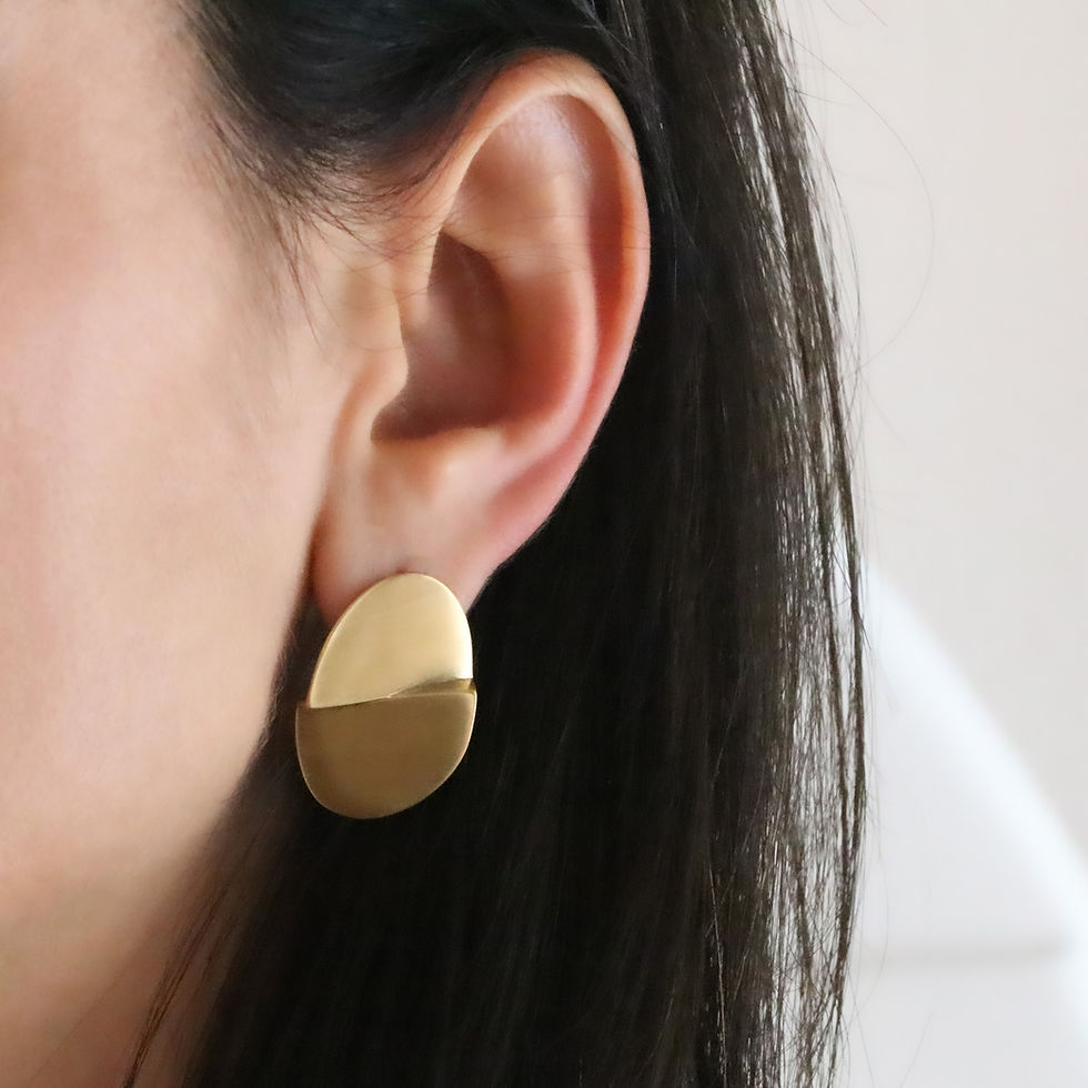 Miniatura: Brinco Hemisférios Dourado