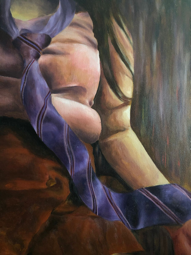 An oil painting of self portrait
