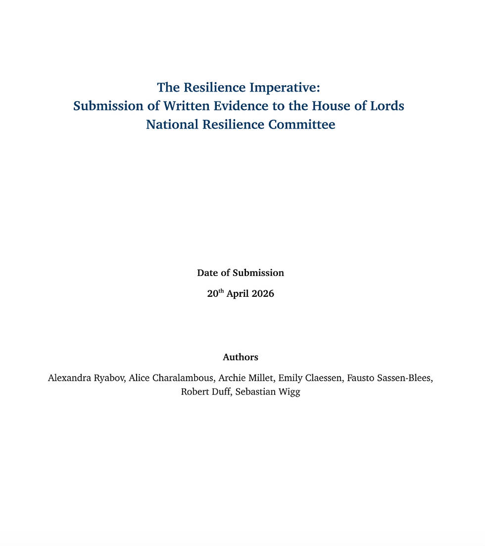 House of Lords National Resilience Committee