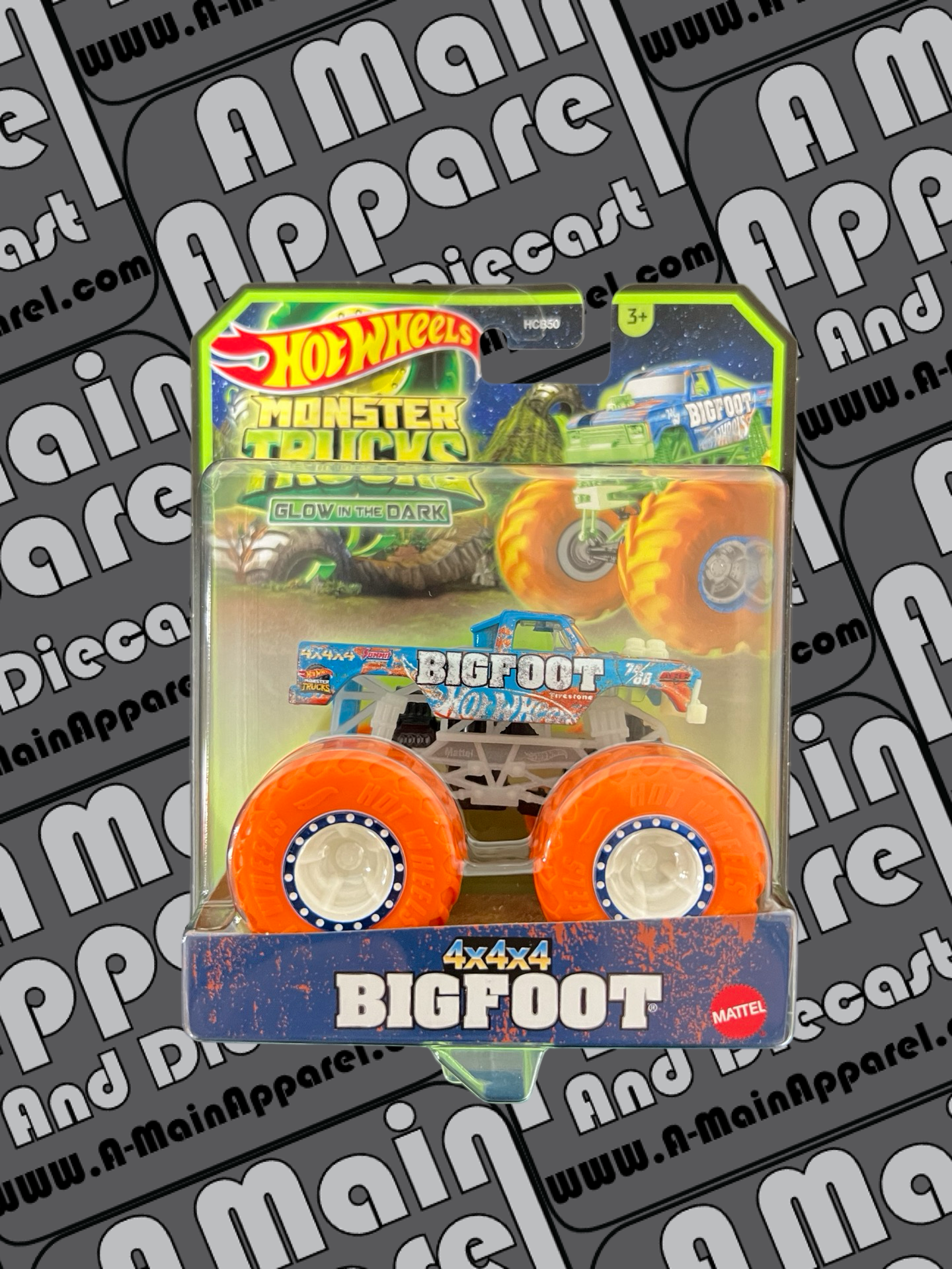 Hot Wheels 1:64th Bigfoot Glow in the Dark Monster Truck