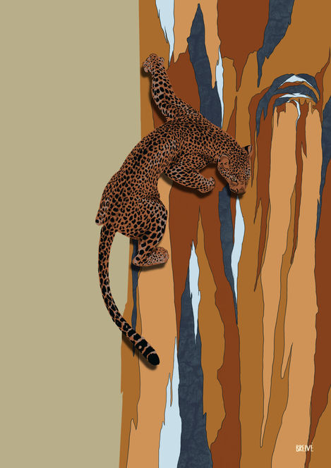 captivating art prints featuring detailed illustration of animals showcasing a harmonious blend of colors and intricate details. shades of orange and brown and blue animal drawing. wild life artwork