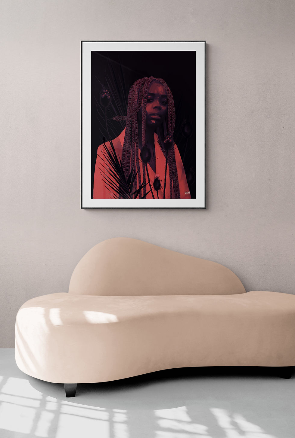 Thumbnail: surrealistic modern art peace with woman portrait and snake hair art print