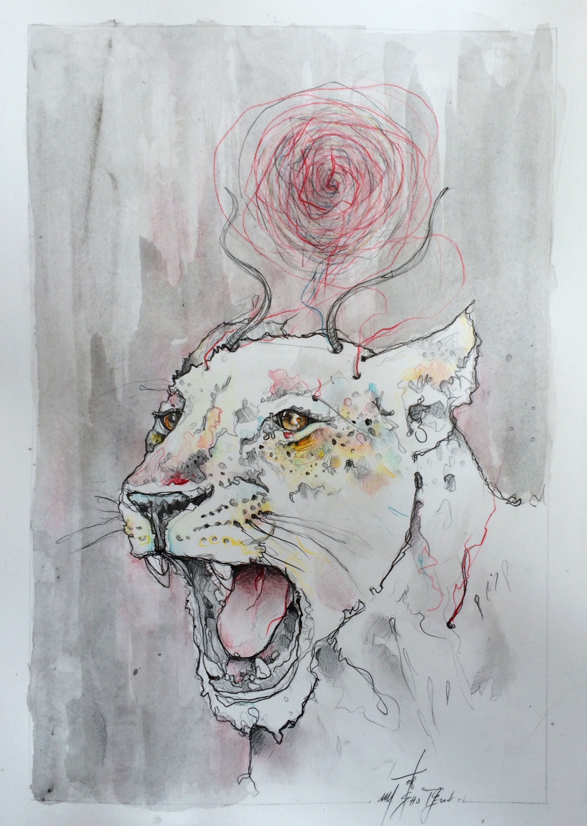 * Tefnout * Piece 3 triptych Tefnout * original piece