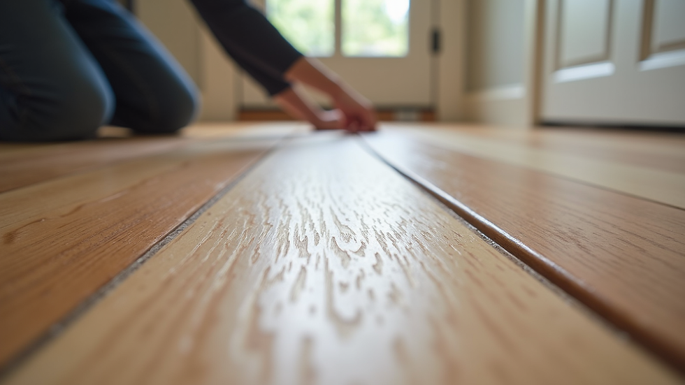 Close-up view of hardwood flooring being installed in a Charleston home