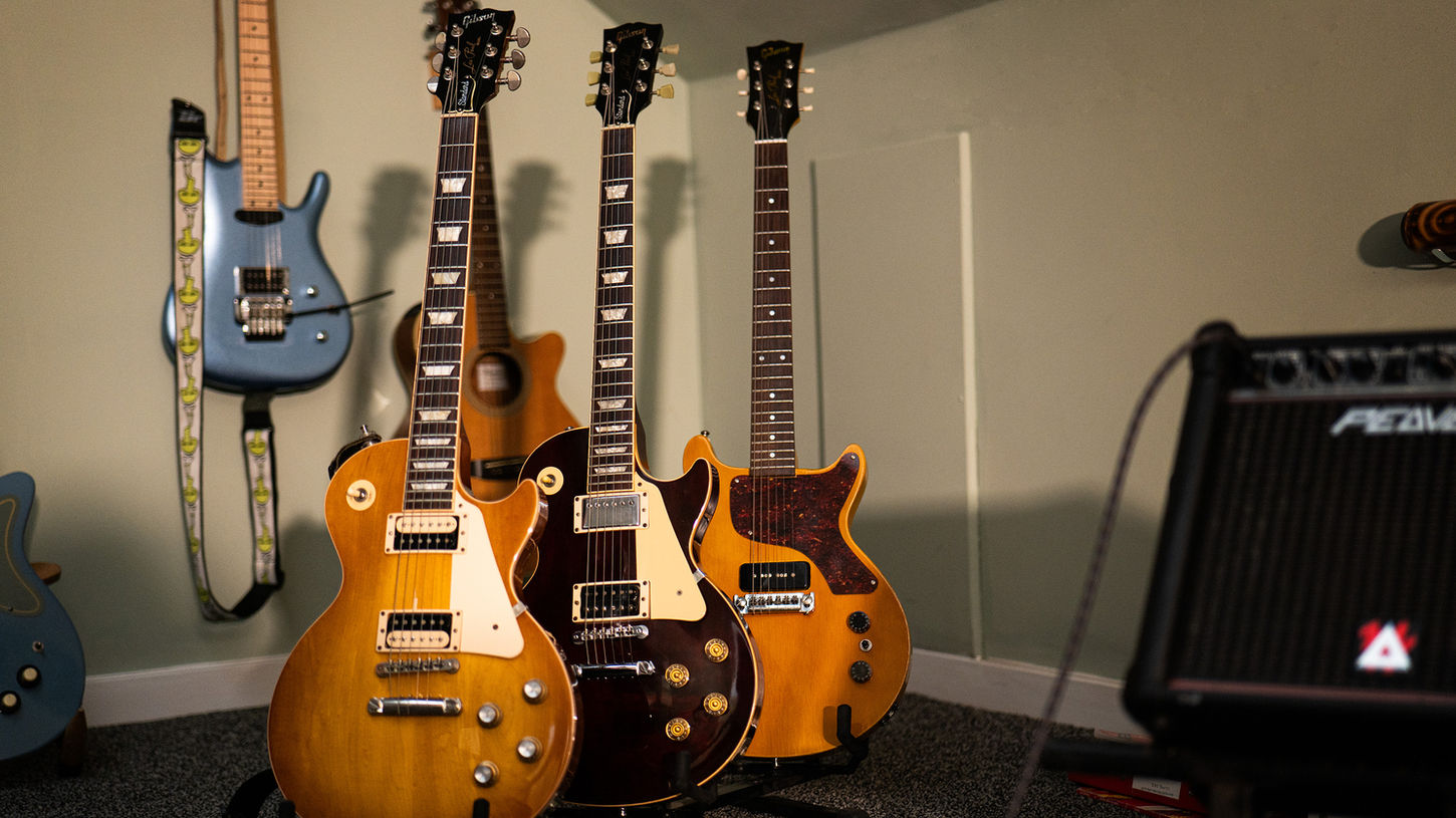 Gibson guitars at Encore's Music Centre.
