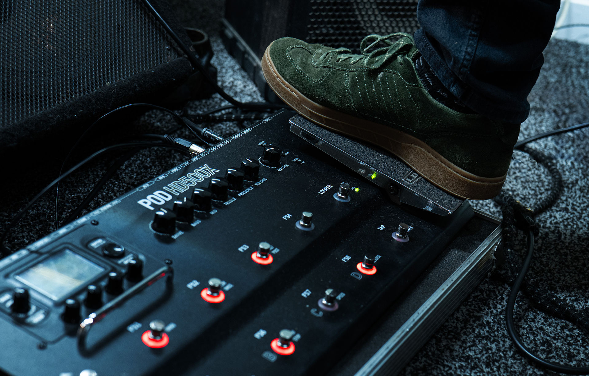 Guitar equipment at Encore Music and Wellness Centre.