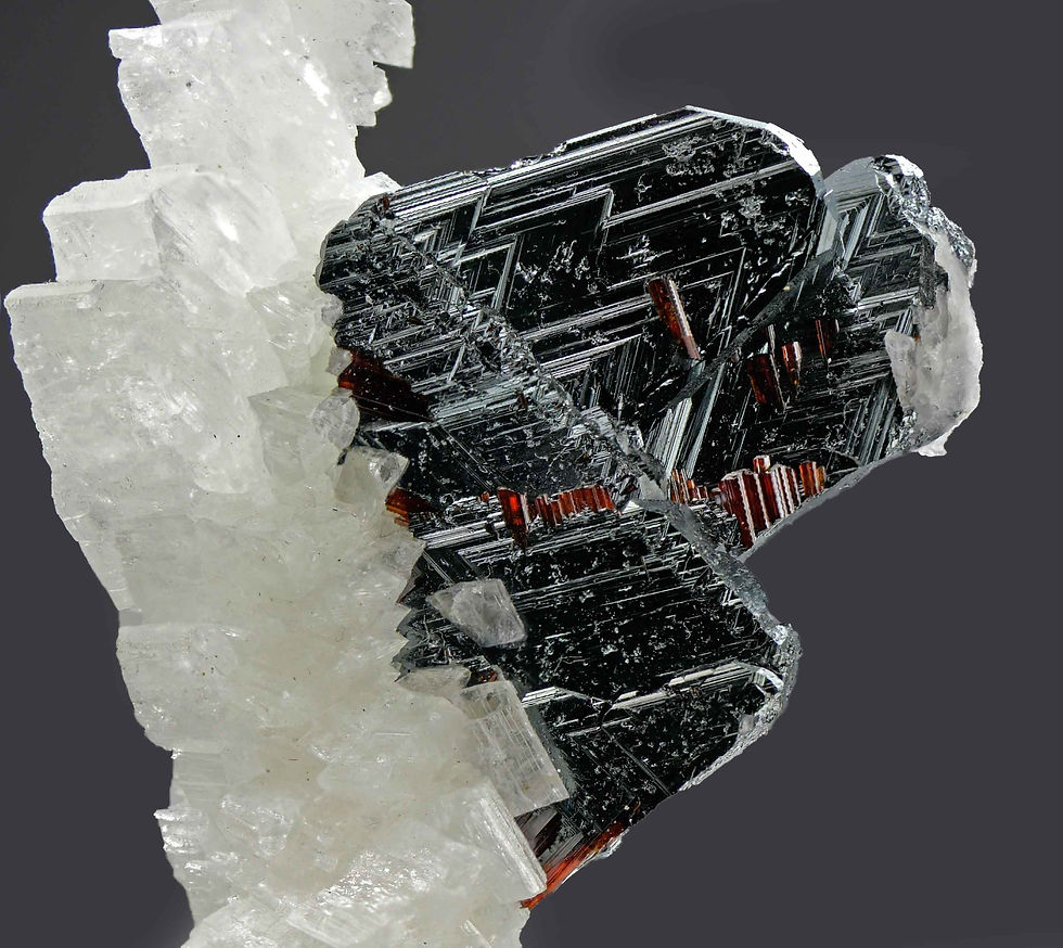 Thumbnail: Adular, hematite, rutile - Cavradi Gorge, Tujetsch, Sedrun, Switzerland