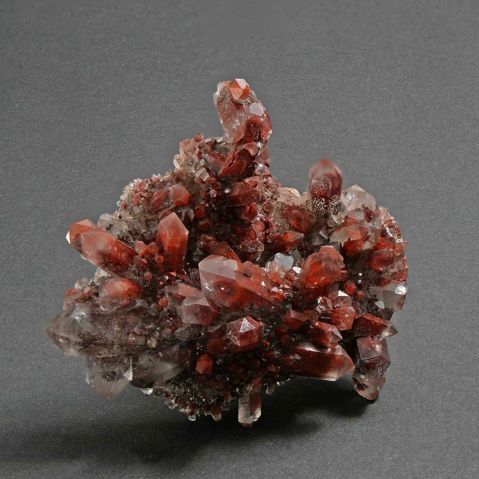 Thumbnail: Quartz, Hematite - Orange River, South Africa
