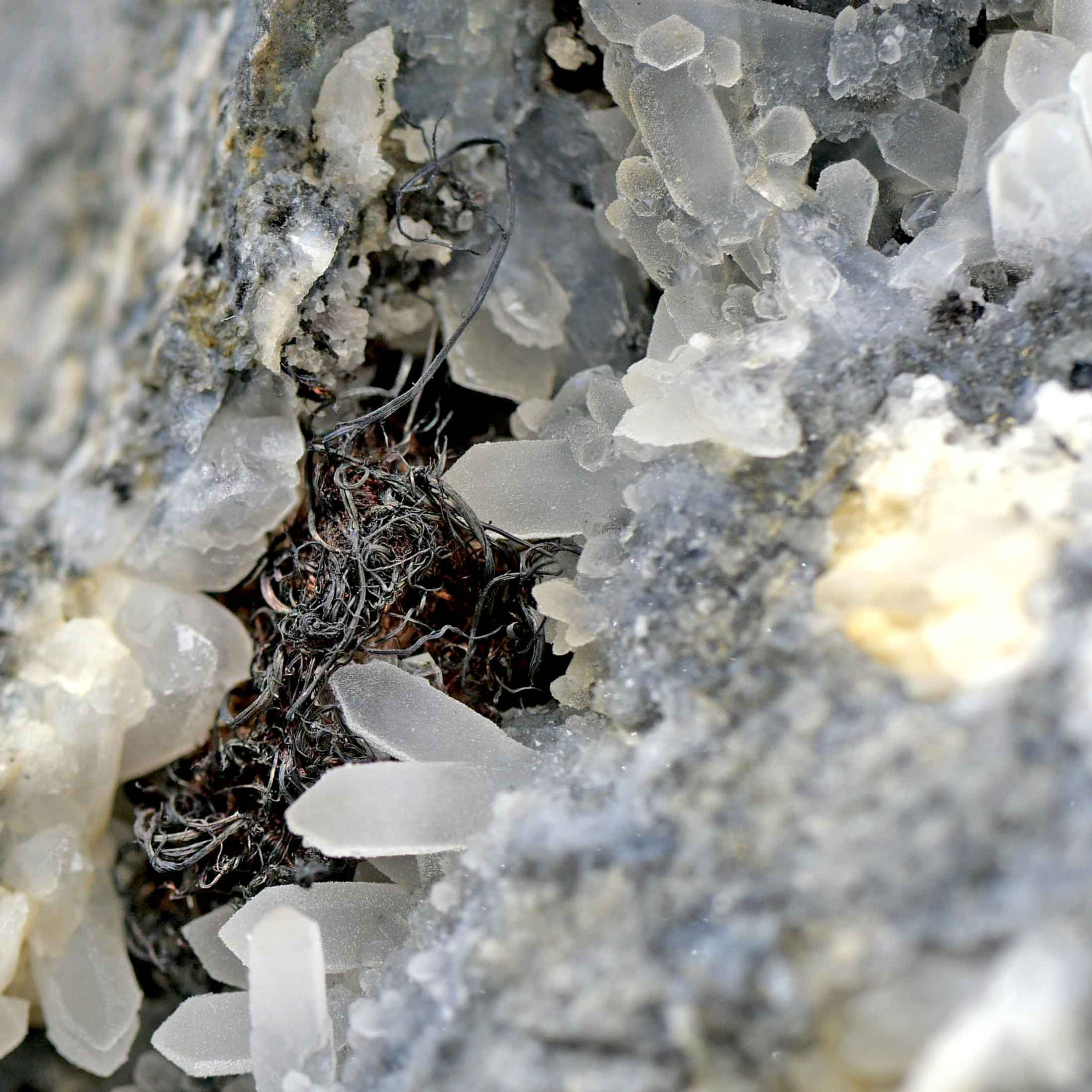 Silberdraht, Quarz – Huanzala Mine, Huanuco, Peru