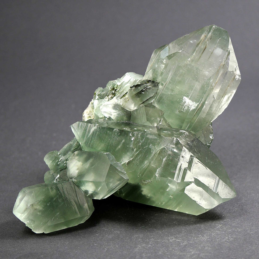 Thumbnail: Rock crystal with Byssolite, Epidot - Glacier du Miage, Monte Bianco, Italy