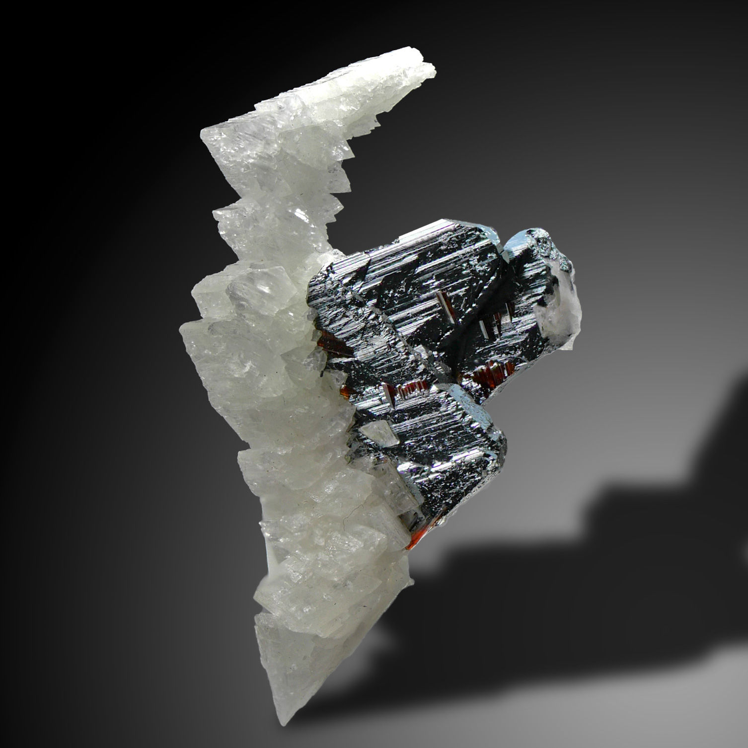 Adular, hematite, rutile - Cavradi Gorge, Tujetsch, Sedrun, Switzerland
