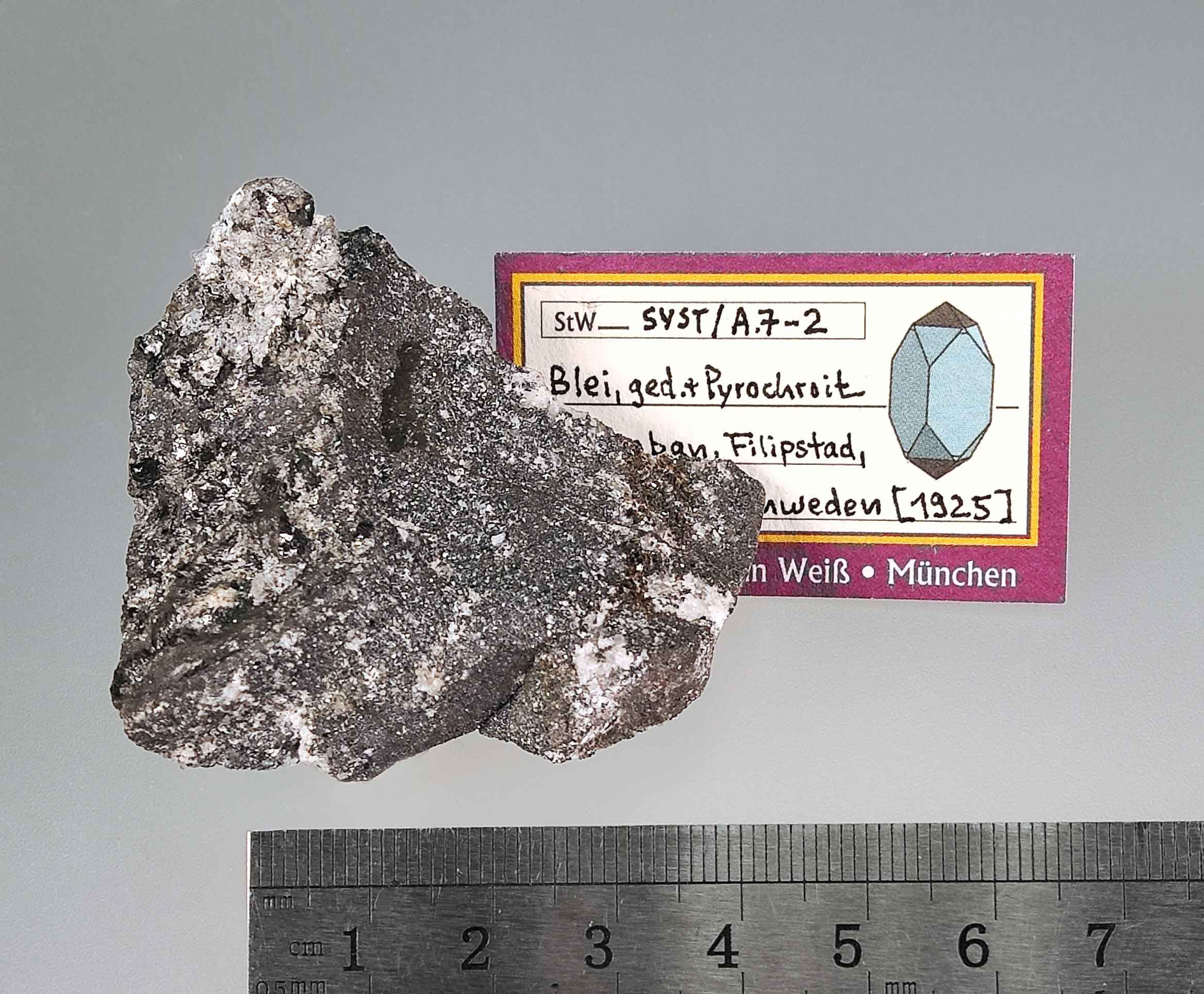 Native Lead, Hydrocerussite, Pyrochroite - Långban, Värmland, Sweden