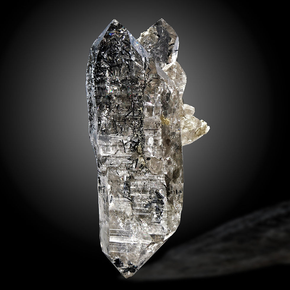 Thumbnail: Rock crystal, tourmaline, hematite - Cavradi Gorge, Tujetsch, Sedrun, Switzerland