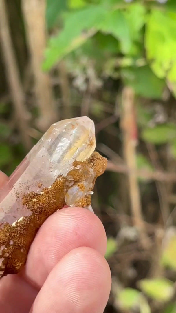 Thumbnail: Rock crystal, limonite – Schynschlucht, Graubünden, Switzerland