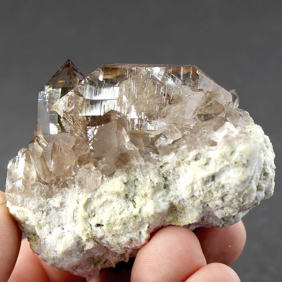 Thumbnail: Smoky quartz variety Gwindel – Tiefengletscher, Furka, Uri, Switzerland