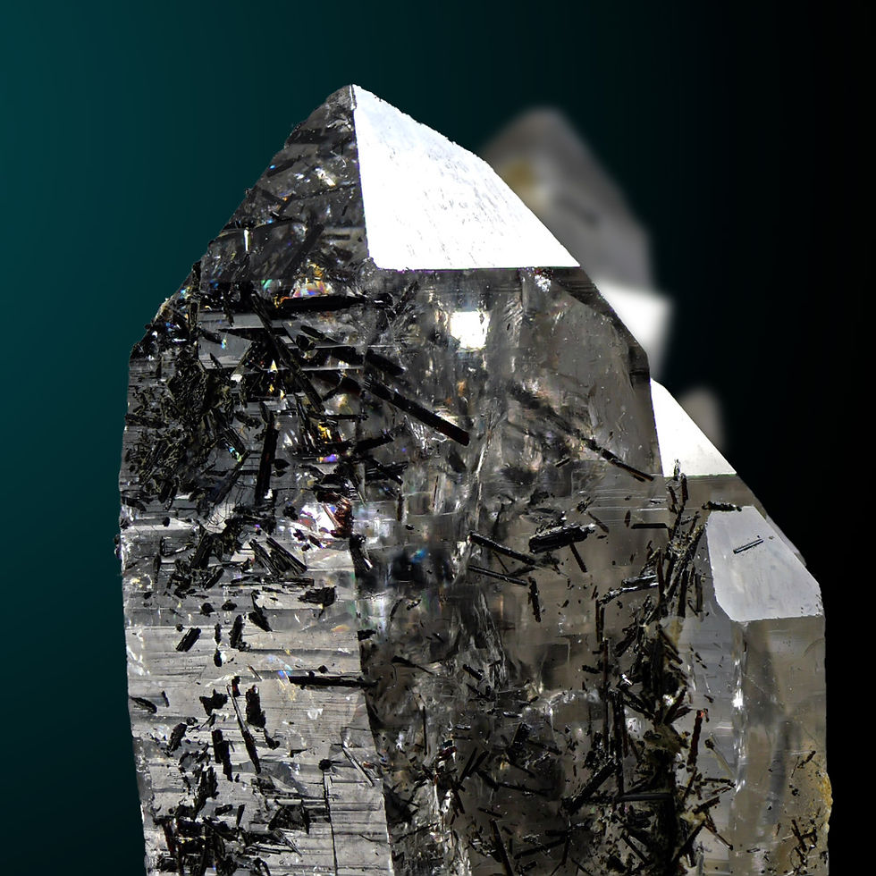 Thumbnail: Rock crystal, tourmaline, hematite - Cavradi Gorge, Tujetsch, Sedrun, Switzerland