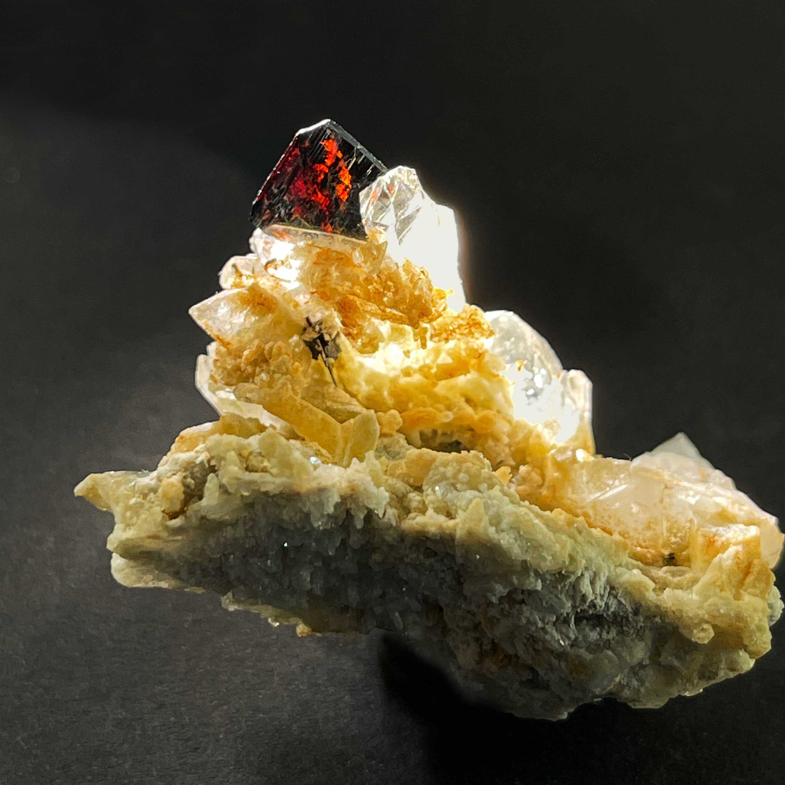 Brookite on Quartz - Sharan, Prov. Baluchistan, Pakistan