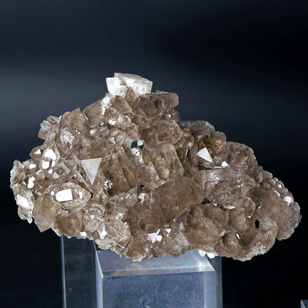 Thumbnail: Smoky quartz, thread quartz, Adular – Maderanertal, Uri, Switzerland