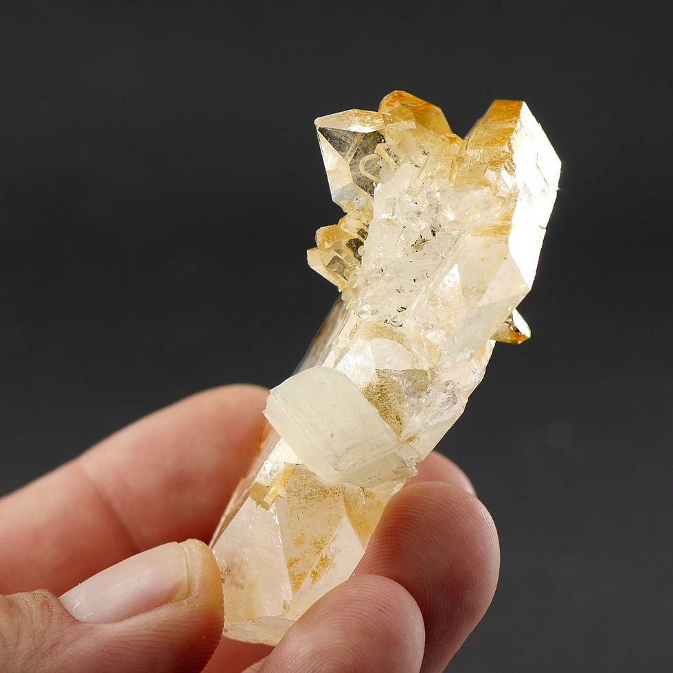 Thumbnail: Rock crystal, Fadenquartz, Calcite – Piz Beverin, Graubünden, Switzerland