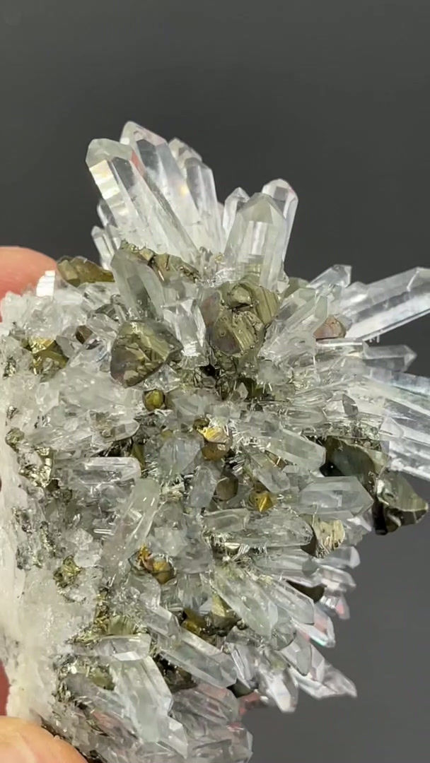 Thumbnail: Quartz, Pyrite – Huaron Mine, Huayllay, Pasco, Peru