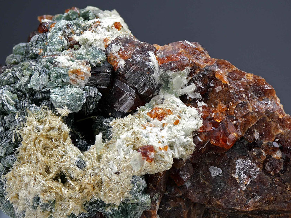 Thumbnail: Hessonite with clinochlore - Alpe della Mussa, Val d'Ala, Torino, Italy