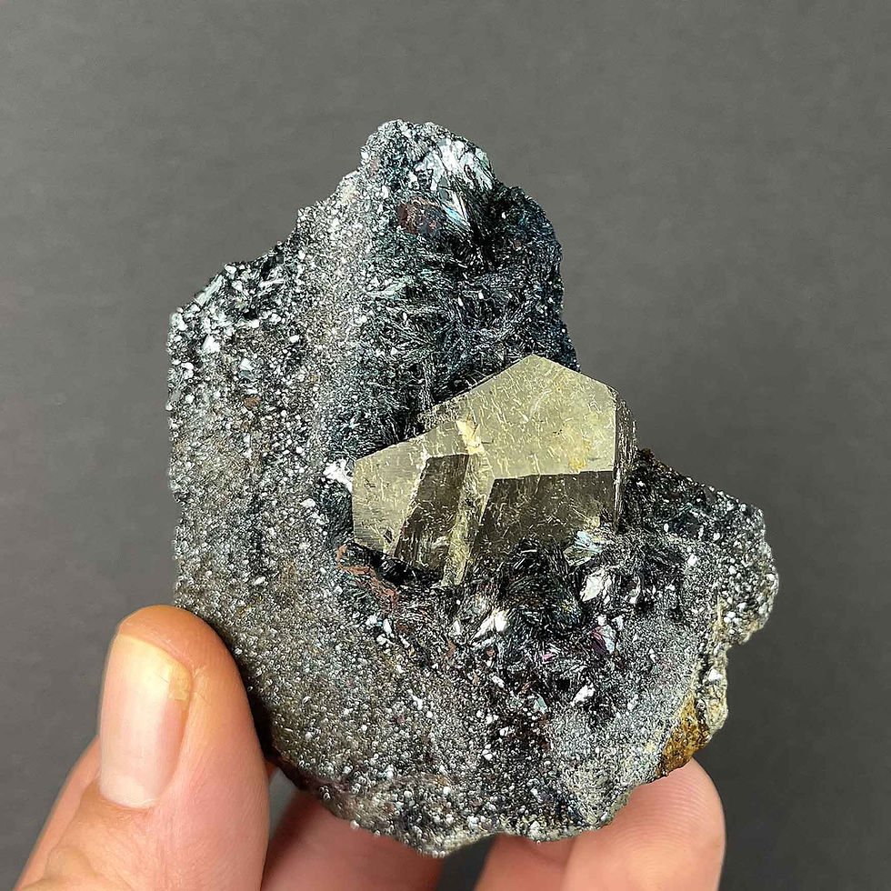 Thumbnail: Pyrite with Hematite - Rio Marina, Elba, Italy