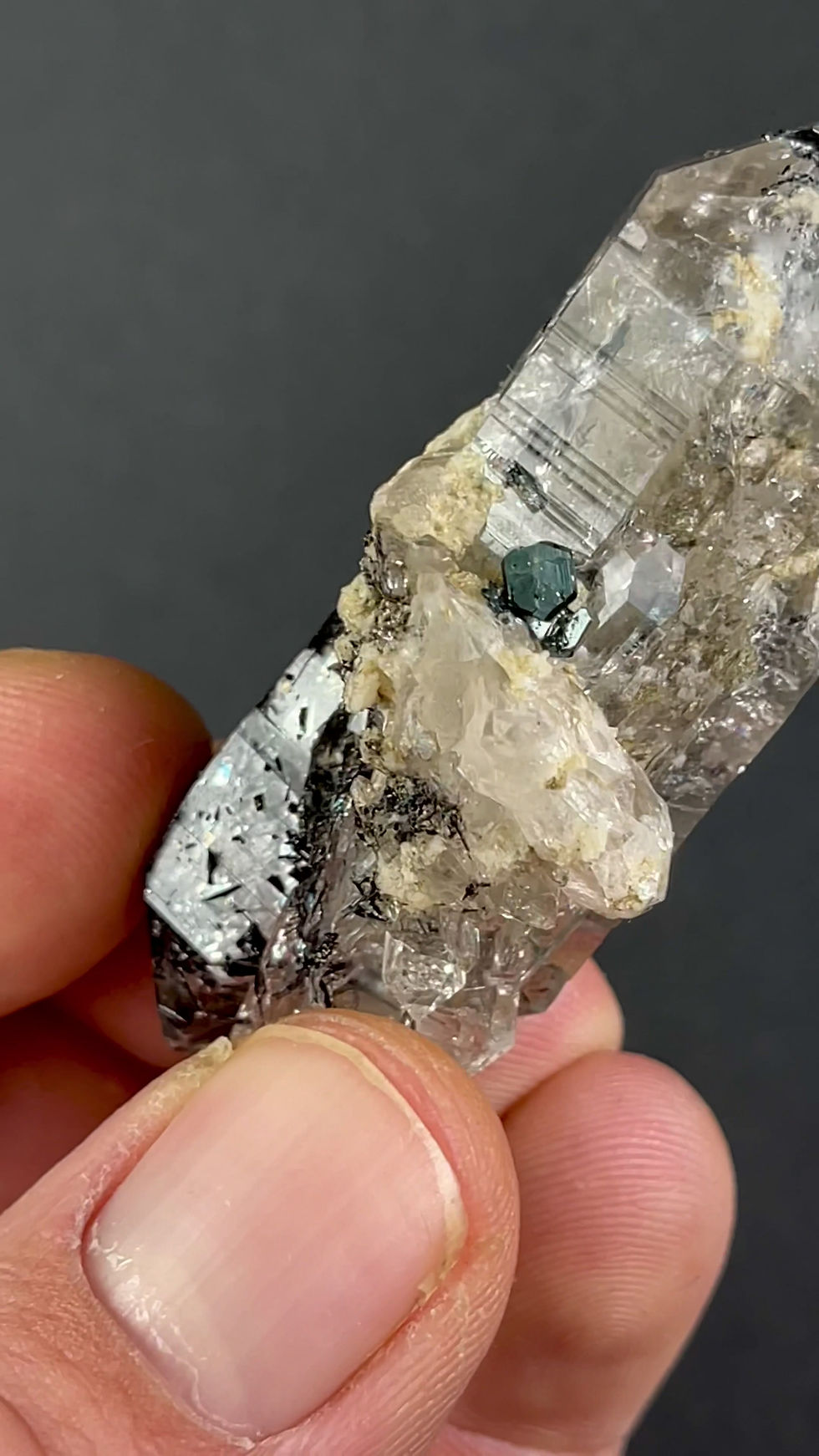Thumbnail: Rock crystal, tourmaline, hematite - Cavradi Gorge, Tujetsch, Sedrun, Switzerland