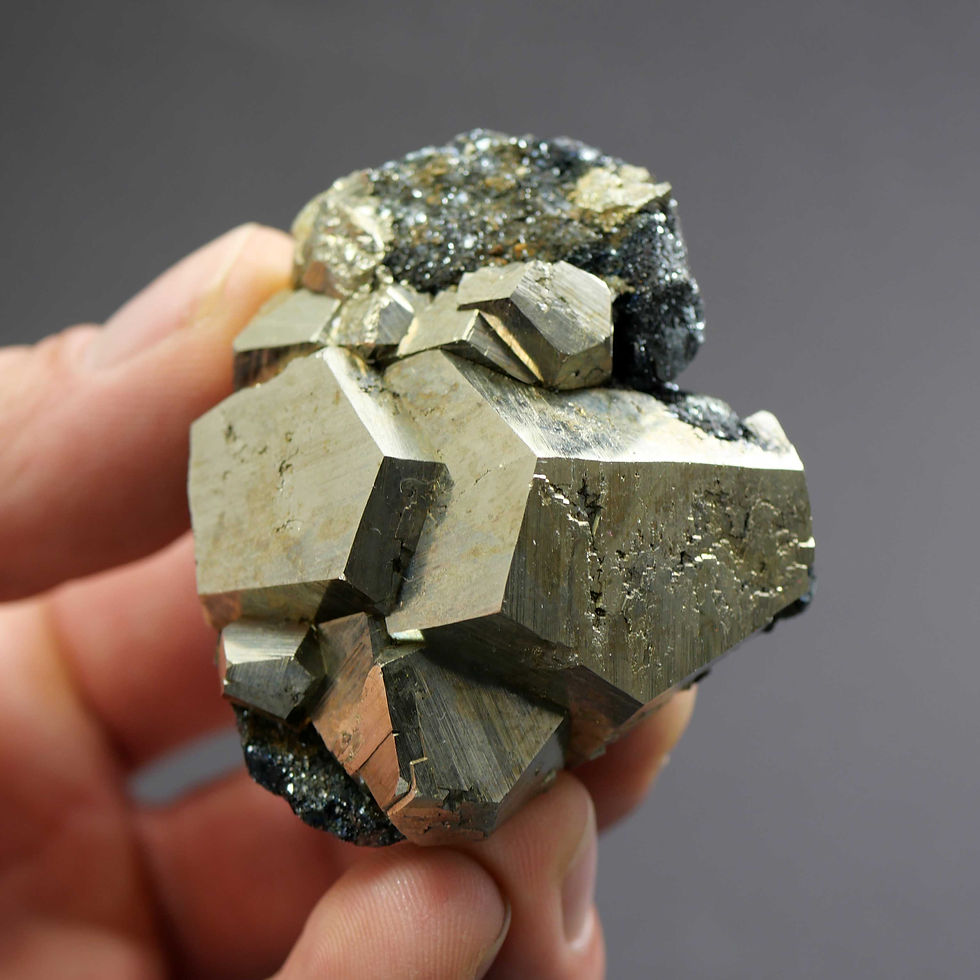 Thumbnail: Pyrite with Hematite - Rio Marina, Elba, Italy