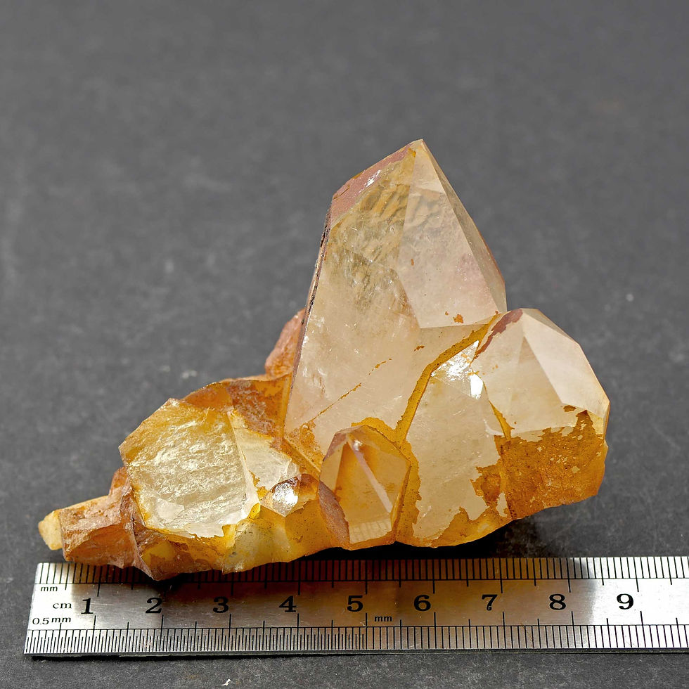 Thumbnail: Rock crystal, limonite – Schynschlucht, Graubünden, Switzerland