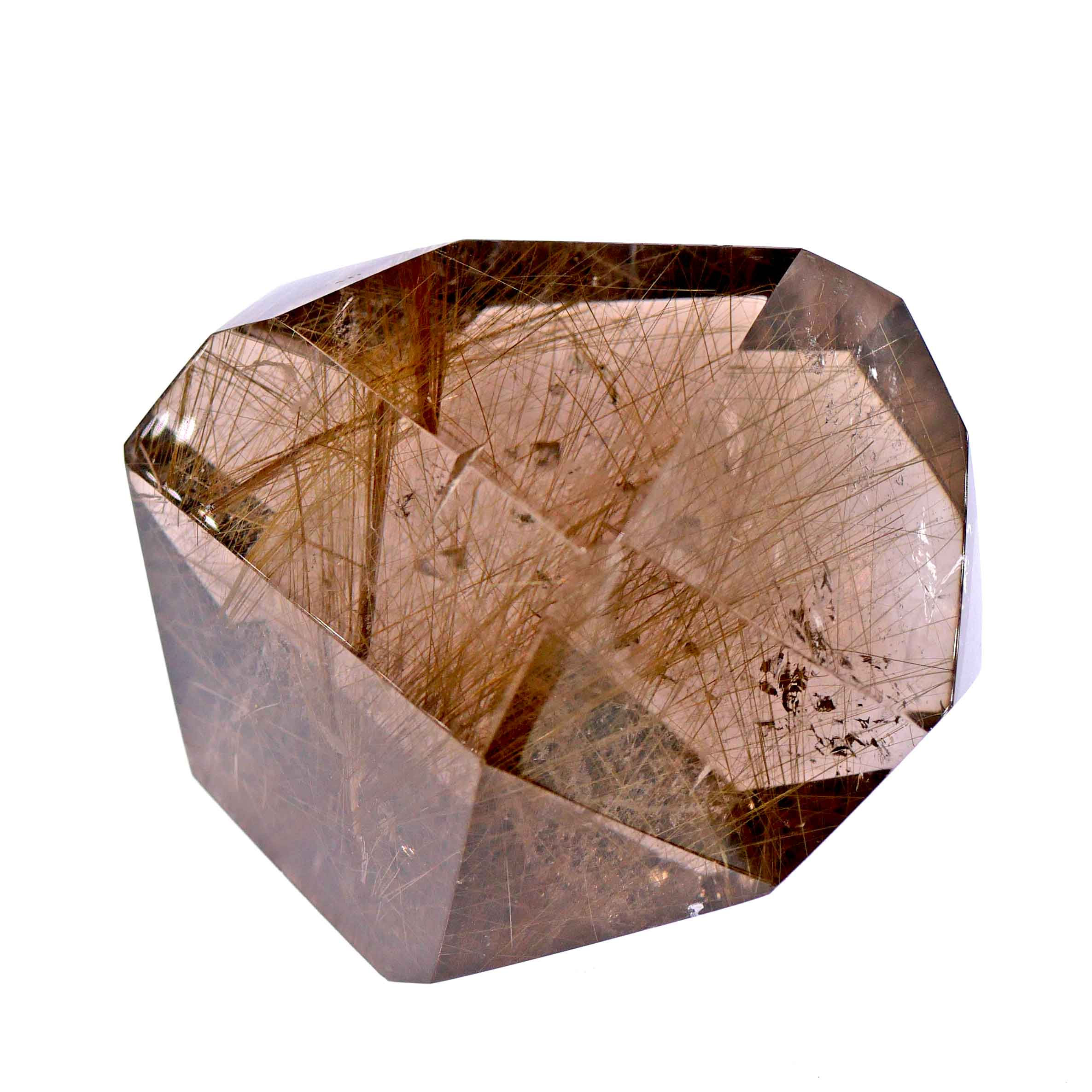 Rauchquarz mit Rutil (Poliert) – Minas Gerais, Brasilien