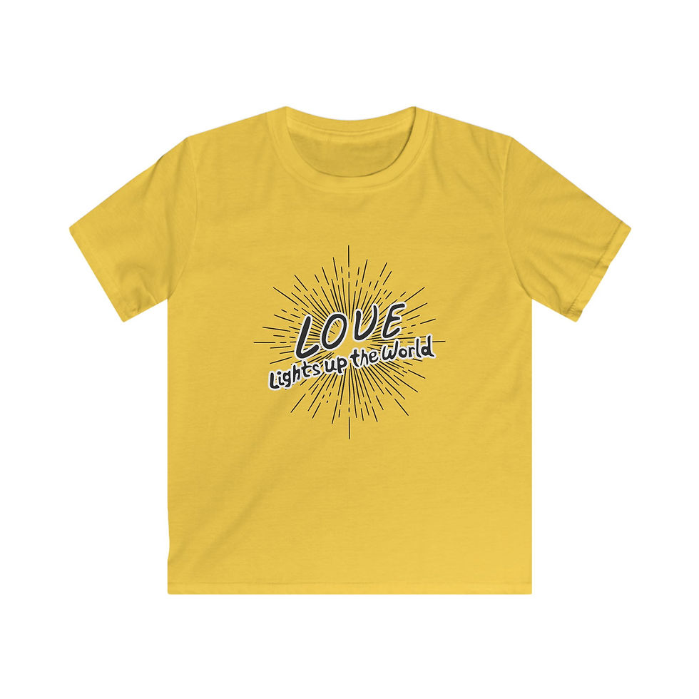 Thumbnail: Love Lights Up The World  "Rays" The World Kids Softstyle Tee