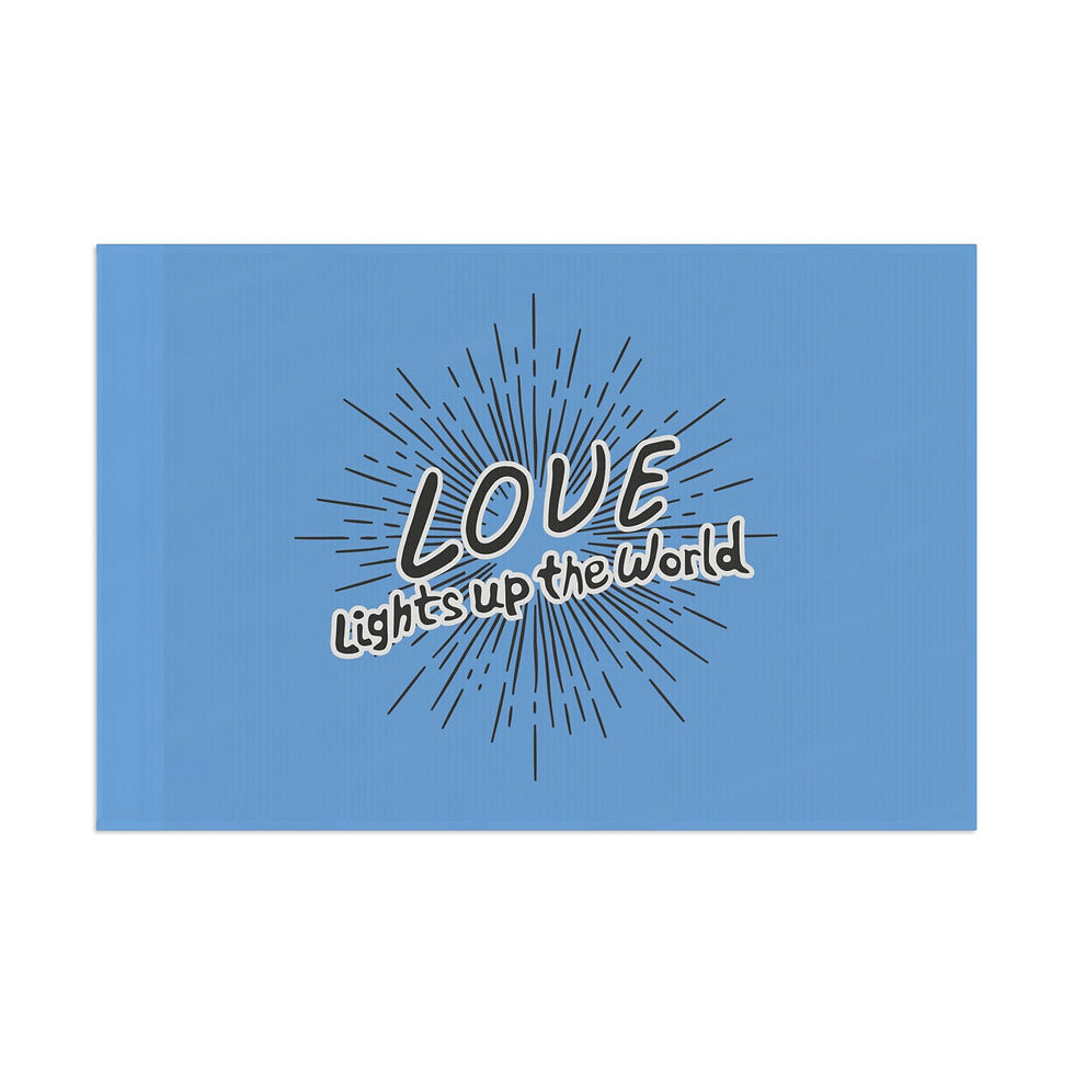 Blue flag love lights up the world in white