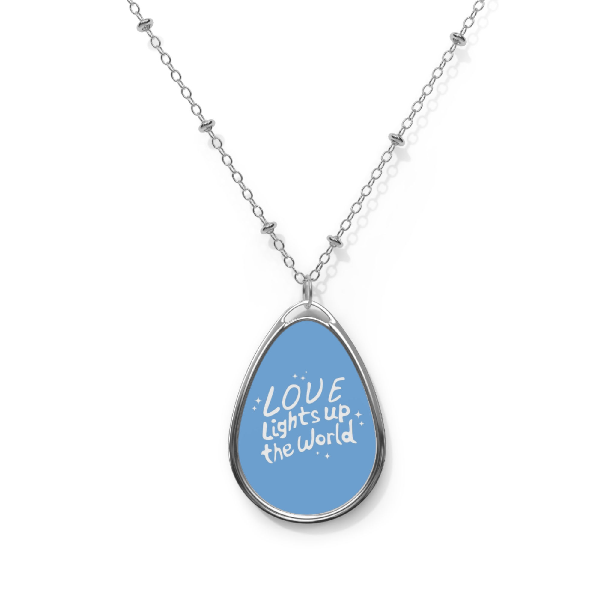 Love lights Up The World - Oval Necklace