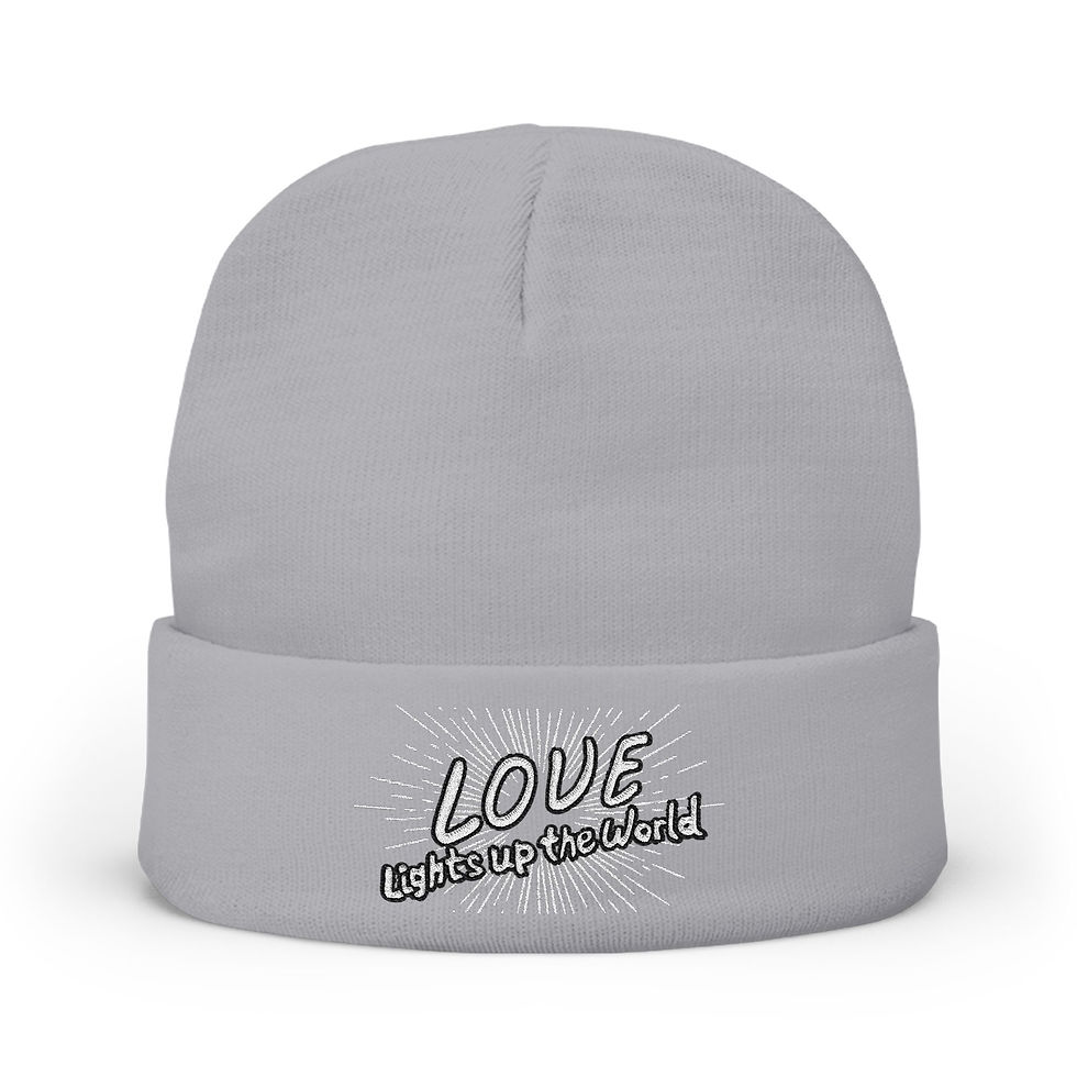 Thumbnail: Embroidered 'Love Lights Up the World' Knit Beanie