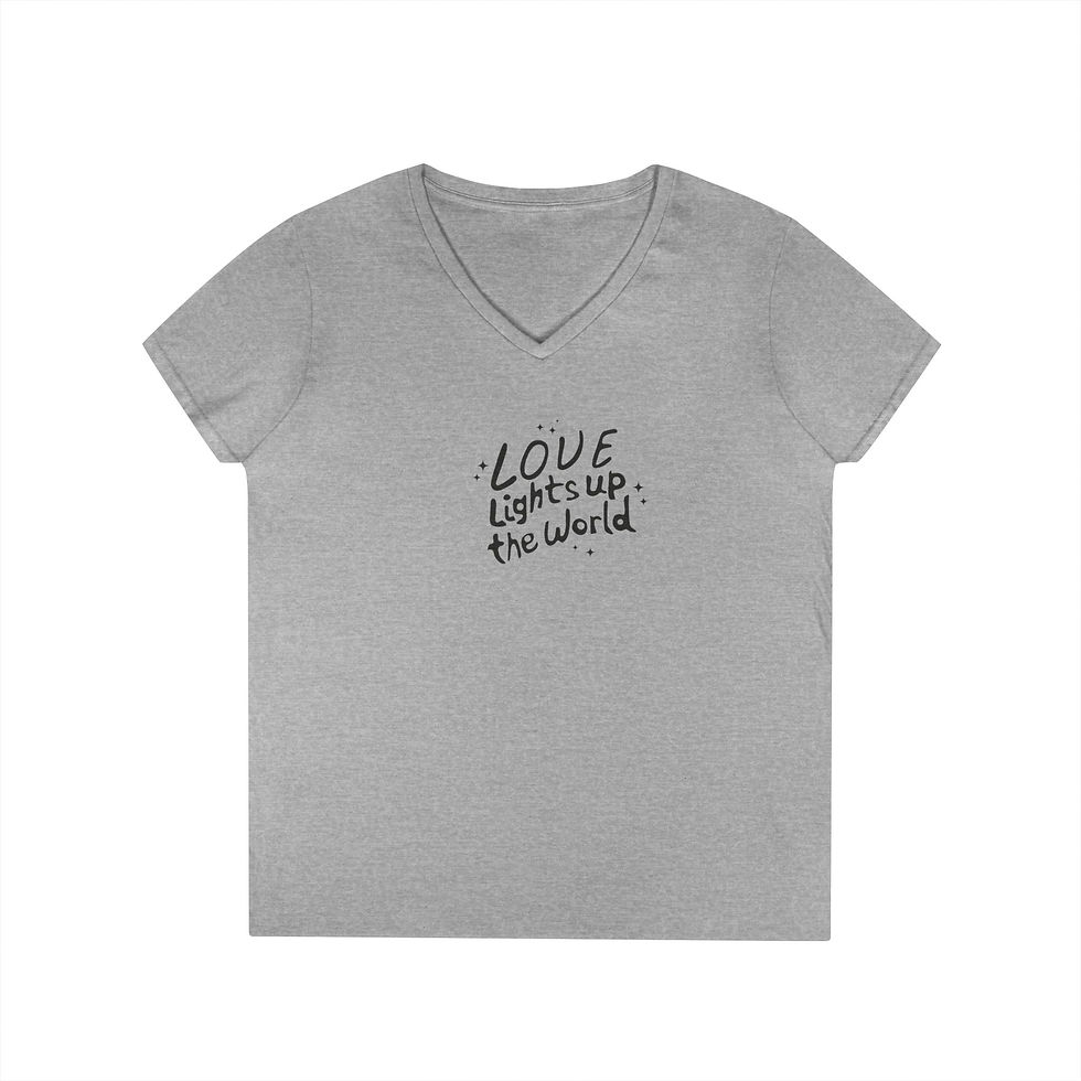 Thumbnail: Love light's up the World - Ladies' V-Neck T-Shirt