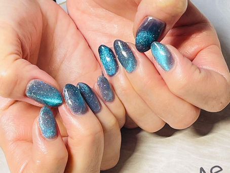 ブルーの輝き✨　　亀戸駅東口徒歩5分ネイルサロンならToiRo-Me（トイロミー)